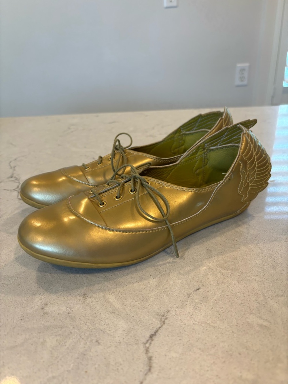 Jeremy Scott X Adidas Gold Wing Flats size 6.5